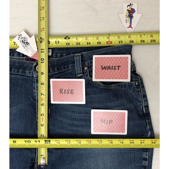 TOMMY HILFIGER Jeans Womens 36X24 Hipster Boot Whiskered Blue Stretch Cropped - Picture 14 of 16